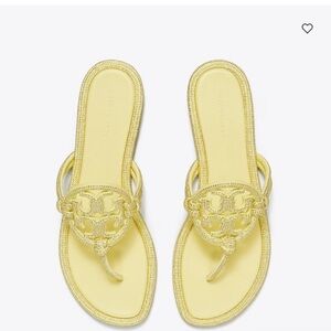 Tory Burch crystal sandals (Lemon yellow)